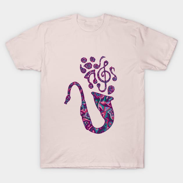 Saxophone Music T-Shirt by TimeTravellers